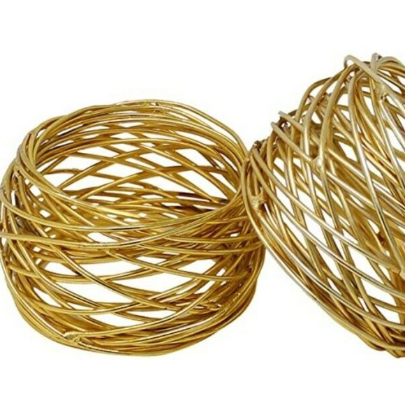 Other - 55 Gold Brass Round Mesh Napkin Rings